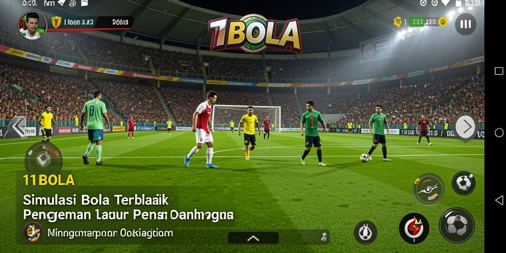 Screenshot utama dari gameplay 11BOLA menunjukkan aksi seru di lapangan.