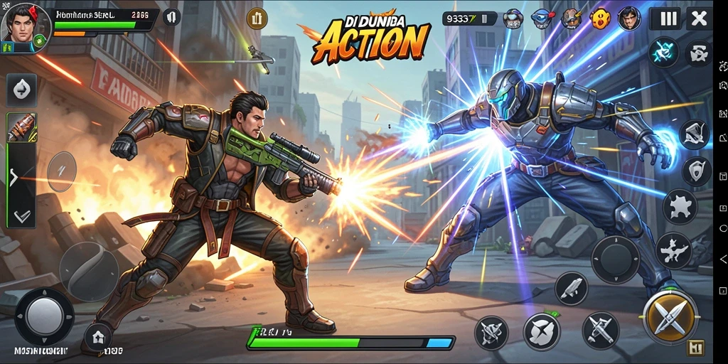 Tampilan gameplay Action yang mendebarkan di 93337.