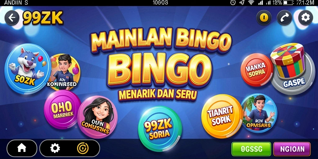 Tampilan menarik dan seru dalam permainan Bingo 99ZK.