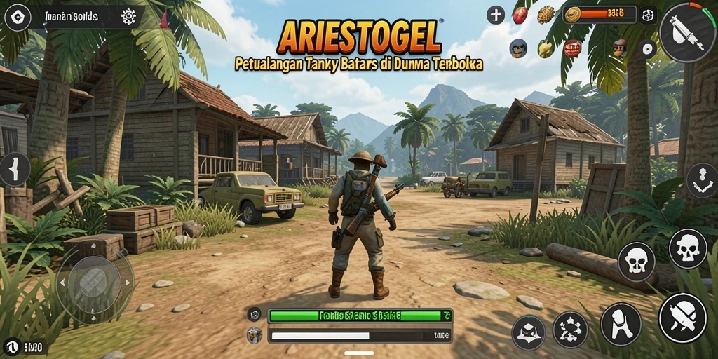 Screenshot gameplay ARIESTOGEL menampilkan petualangan di dunia terbuka yang menakjubkan.