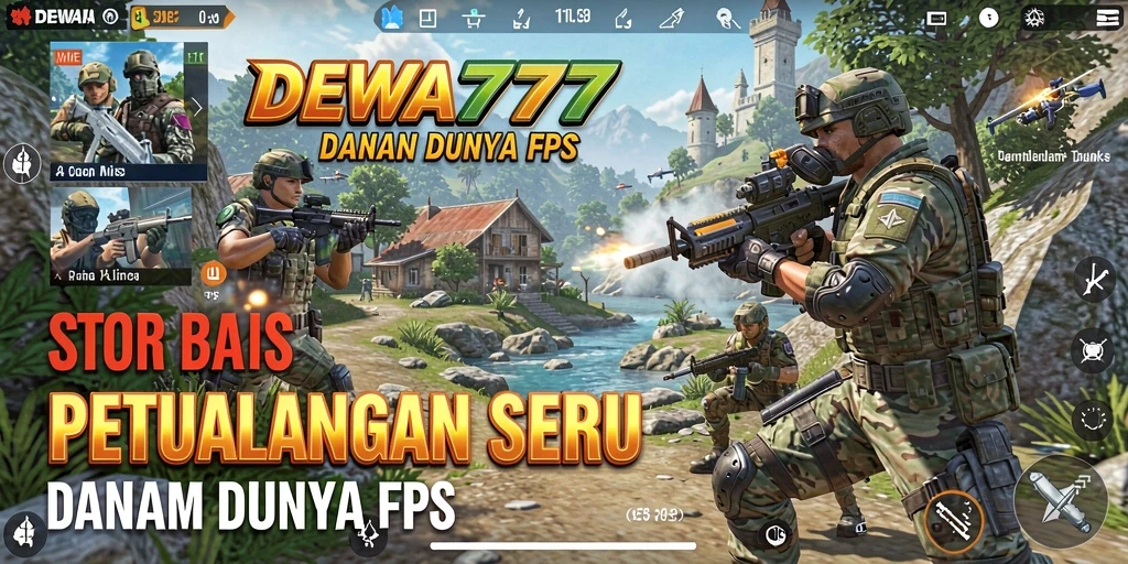 Tangkapan layar gameplay seru DEWA777 menunjukkan aksi menembak yang intens.