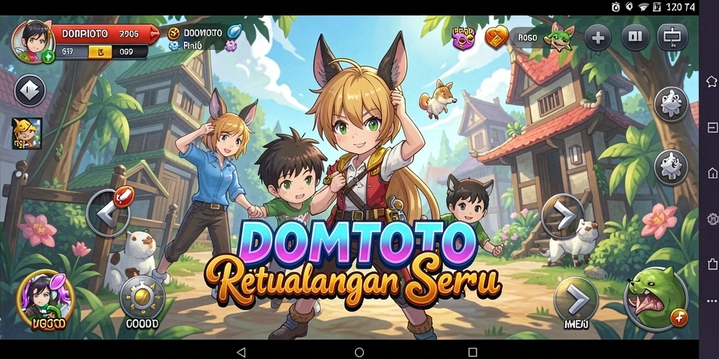 Tangkapan layar game anime DOMTOTO dengan karakter yang menakjubkan.