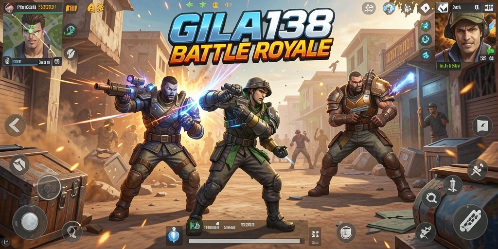 Tampilan gameplay seru dari GILA138 dalam pertandingan Battle Royale.