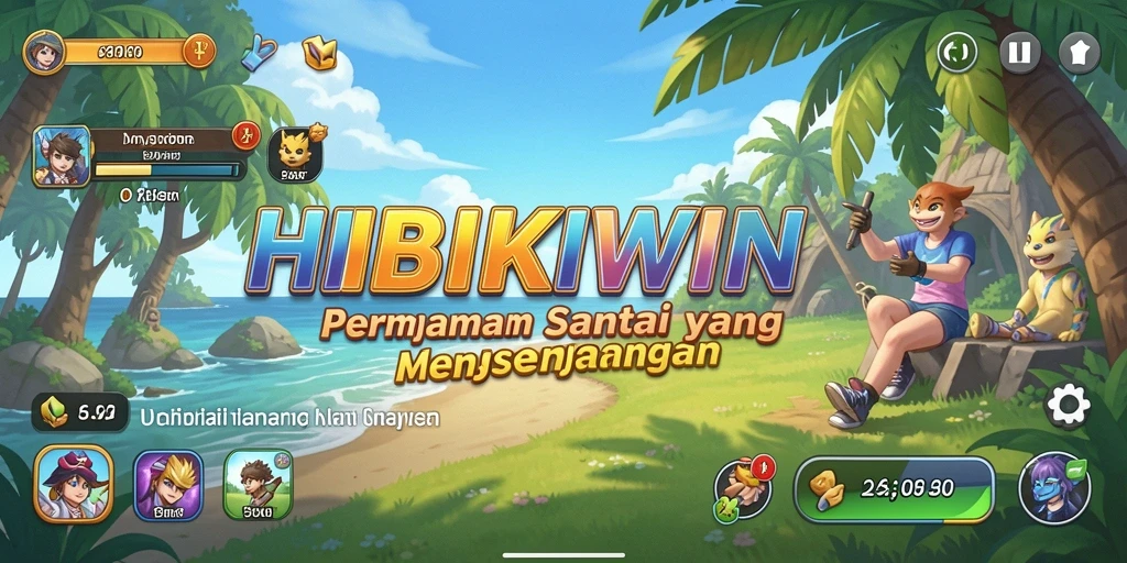 Tangkapan layar HIBIKIWIN menampilkan gameplay santai dan menyenangkan.