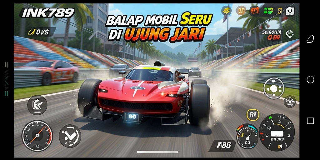 Gameplay seru balapan mobil di INK789.