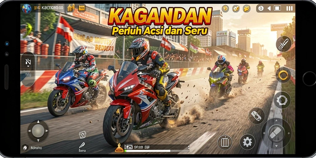 Gameplay seru KAGANDAN dalam balapan motor.