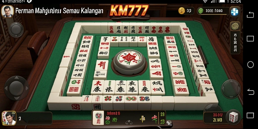Tampilan gameplay Mahjong seru di KM777 dengan grafis menawan.