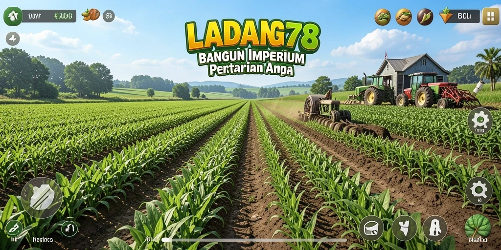 Tampilan gameplay menarik dari LADANG78 dengan ladang yang luas.