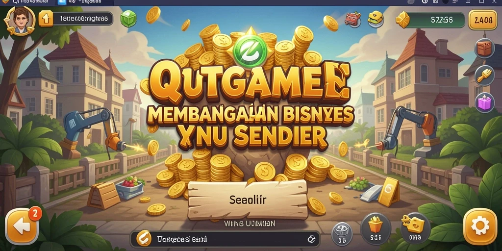 Tampilan gameplay <strong>QTGAME</strong> yang menggambarkan keseruan mengelola bisnis.