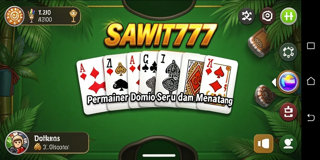 Screenshot gameplay seru SAWIT777 memperlihatkan aksi domino yang mendebarkan.