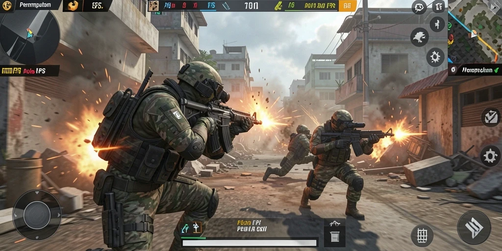 Screenshot T6 menampilkan pertarungan FPS yang mendebarkan.